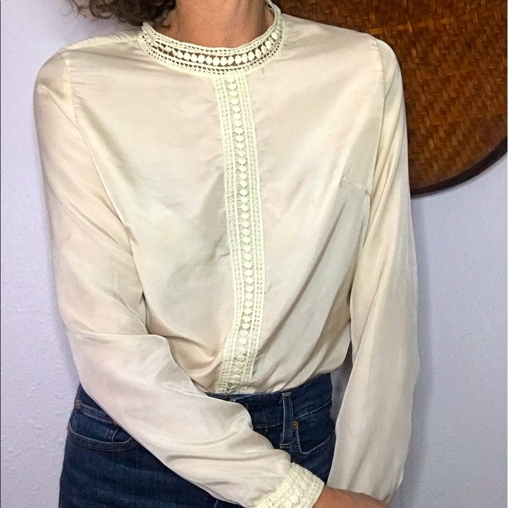 🐵VTG Victorian style boho blouse